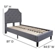 Flash Furniture Brighton Tufted Twin Platform Bed in Light Gray
