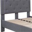 Flash Furniture Brighton Tufted Twin Platform Bed in Light Gray