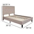 Flash Furniture Roxbury Tufted Full Platform Bed in Beige