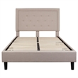 Flash Furniture Roxbury Tufted Full Platform Bed in Beige