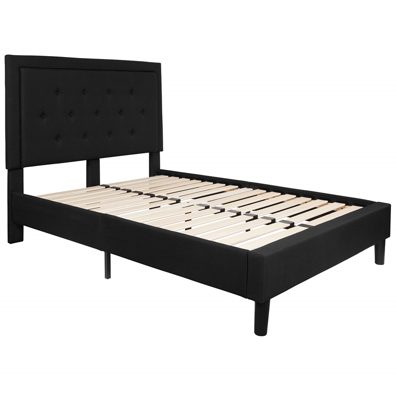 Flash Furniture Roxbury Tufted Full Platform Bed in Black