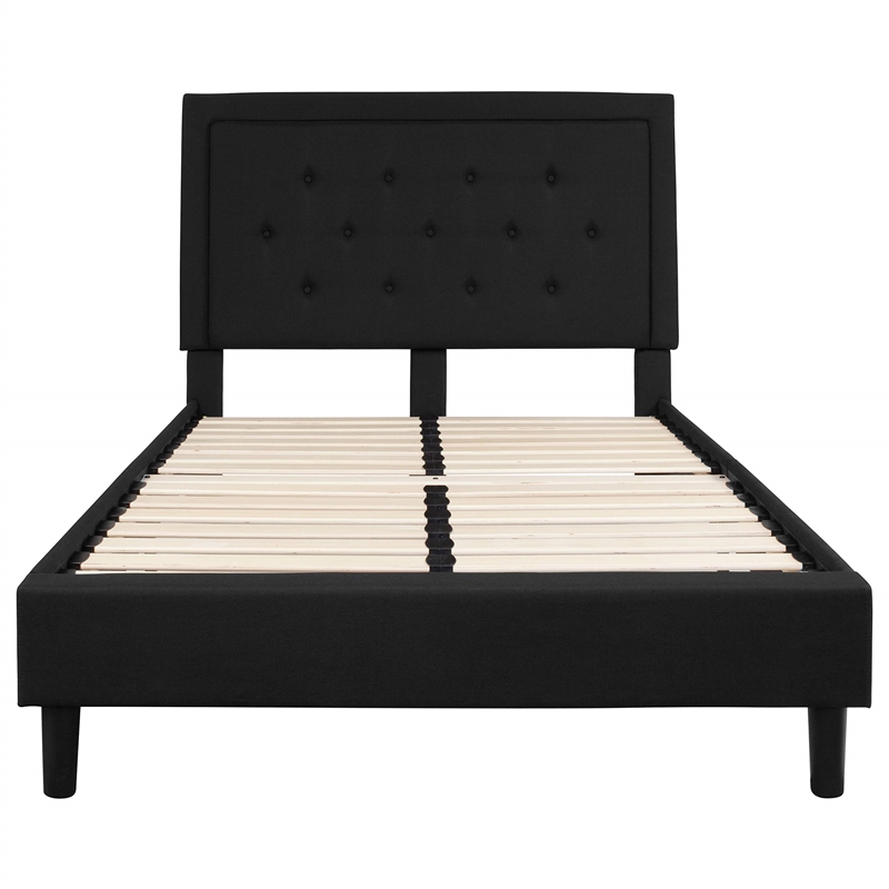 Flash Furniture Roxbury Tufted Full Platform Bed in Black