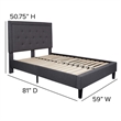 Flash Furniture Roxbury Tufted Full Platform Bed in Dark Gray