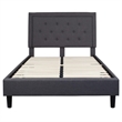Flash Furniture Roxbury Tufted Full Platform Bed in Dark Gray