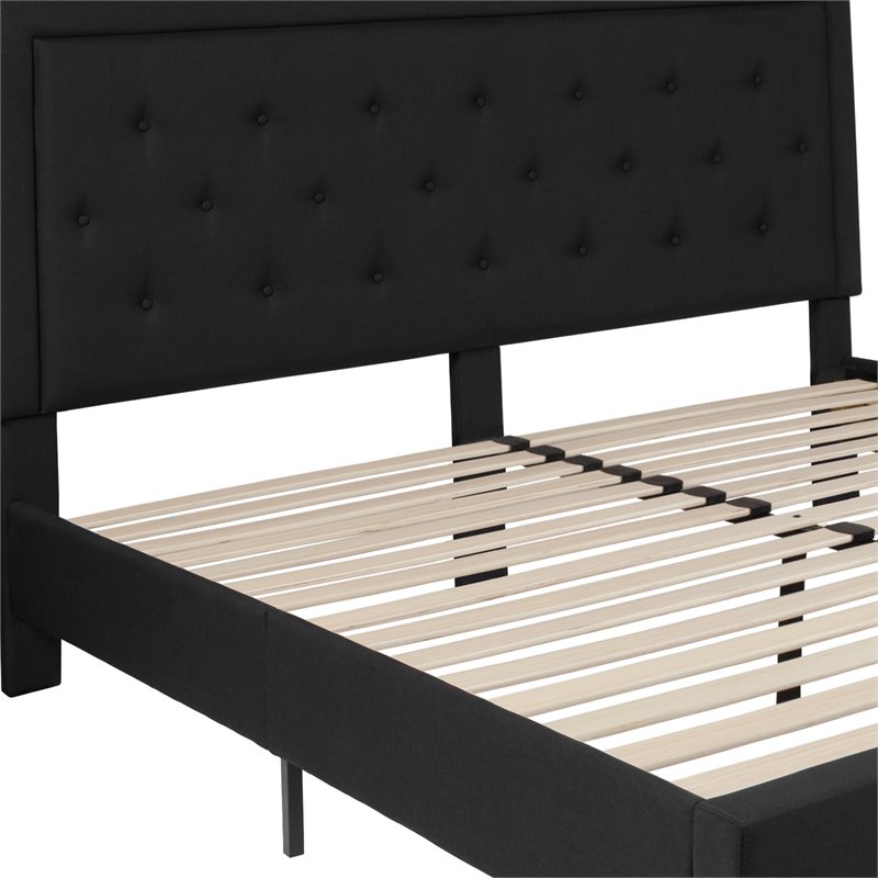 Flash Furniture Roxbury Tufted King Platform Bed in Black
