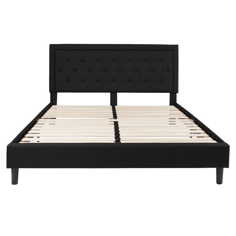Flash Furniture Roxbury Tufted King Platform Bed in Black