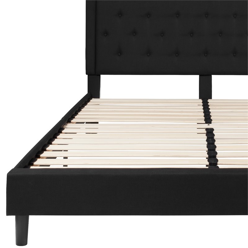 Flash Furniture Roxbury Tufted King Platform Bed in Black