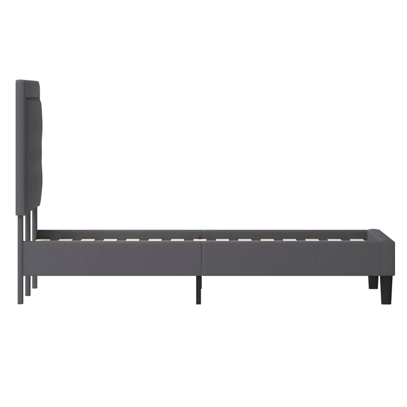 Flash Furniture Roxbury Tufted King Platform Bed in Dark Gray