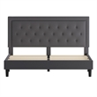 Flash Furniture Roxbury Tufted King Platform Bed in Dark Gray