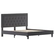 Flash Furniture Roxbury Tufted King Platform Bed in Dark Gray