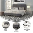 Flash Furniture Roxbury Tufted King Platform Bed in Dark Gray