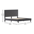 Flash Furniture Roxbury Tufted King Platform Bed in Dark Gray