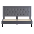 Flash Furniture Roxbury Tufted King Platform Bed in Light Gray