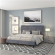 Flash Furniture Roxbury Tufted King Platform Bed in Light Gray
