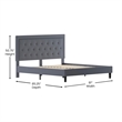 Flash Furniture Roxbury Tufted King Platform Bed in Light Gray