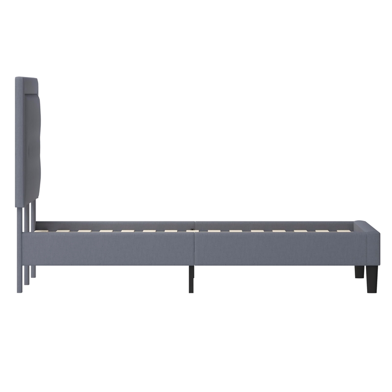 Flash Furniture Roxbury Tufted King Platform Bed in Light Gray