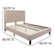 Flash Furniture Roxbury Tufted Queen Platform Bed in Beige