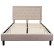 Flash Furniture Roxbury Tufted Queen Platform Bed in Beige