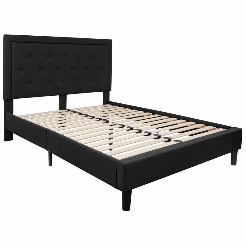 Flash Furniture Roxbury Tufted Queen Platform Bed in Black