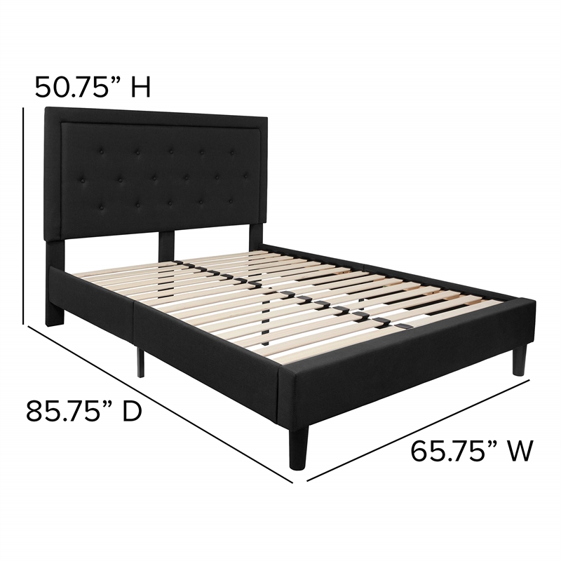 Flash Furniture Roxbury Tufted Queen Platform Bed in Black