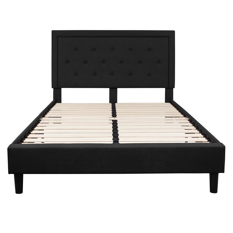 Flash Furniture Roxbury Tufted Queen Platform Bed in Black
