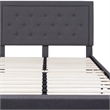 Flash Furniture Roxbury Tufted Queen Panel Platform Bed in Dark Gray