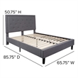 Flash Furniture Roxbury Tufted Queen Platform Bed in Light Gray