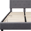 Flash Furniture Roxbury Tufted Queen Platform Bed in Light Gray