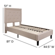 Flash Furniture Roxbury Tufted Twin Platform Bed in Beige
