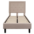 Flash Furniture Roxbury Tufted Twin Platform Bed in Beige