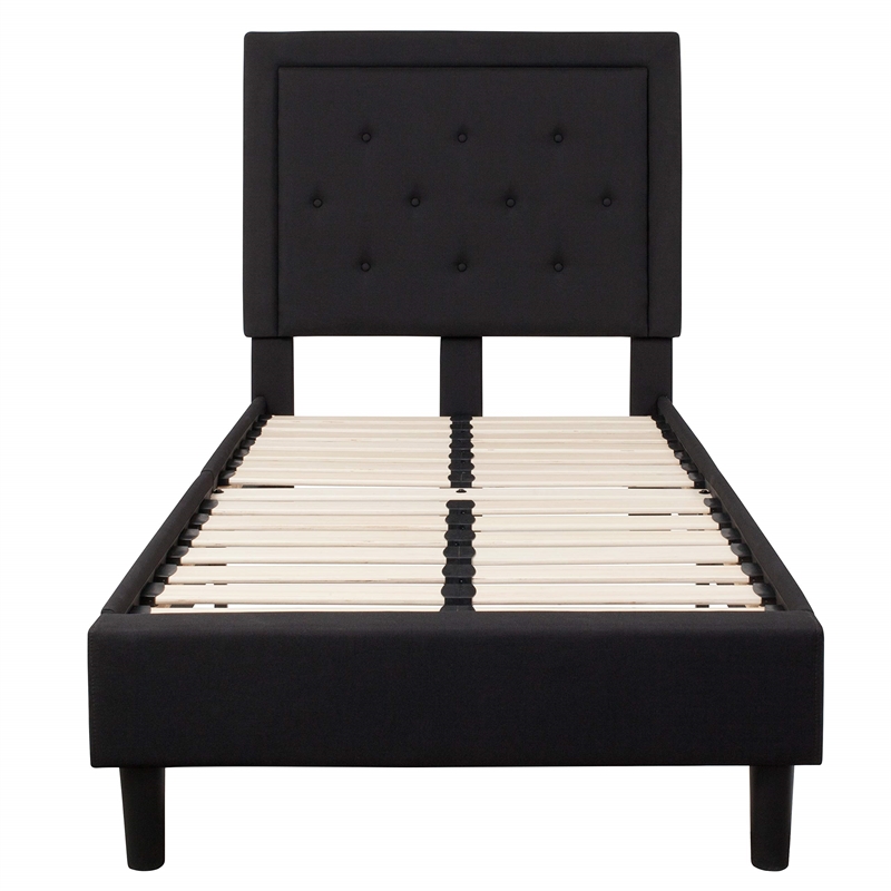 Flash Furniture Roxbury Tufted Twin Platform Bed in Black