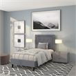 Flash Furniture Roxbury Tufted Twin Platform Bed in Light Gray