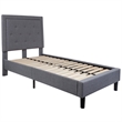 Flash Furniture Roxbury Tufted Twin Platform Bed in Light Gray