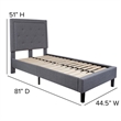 Flash Furniture Roxbury Tufted Twin Platform Bed in Light Gray