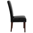 Flash Furniture Greenwich Leather Upholstered Parson Dining Side Chair in Black