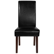 Flash Furniture Greenwich Leather Upholstered Parson Dining Side Chair in Black