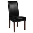 Flash Furniture Greenwich Leather Upholstered Parson Dining Side Chair in Black