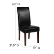 Flash Furniture Greenwich Leather Upholstered Parson Dining Side Chair in Black