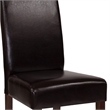 Flash Furniture Greenwich Leather Upholstered Parson Dining Side Chair in Brown