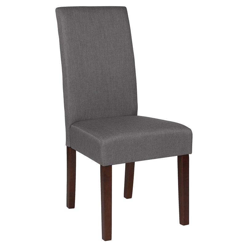 Flash Furniture Greenwich Fabric Parson Dining Side Chair in Light Gray