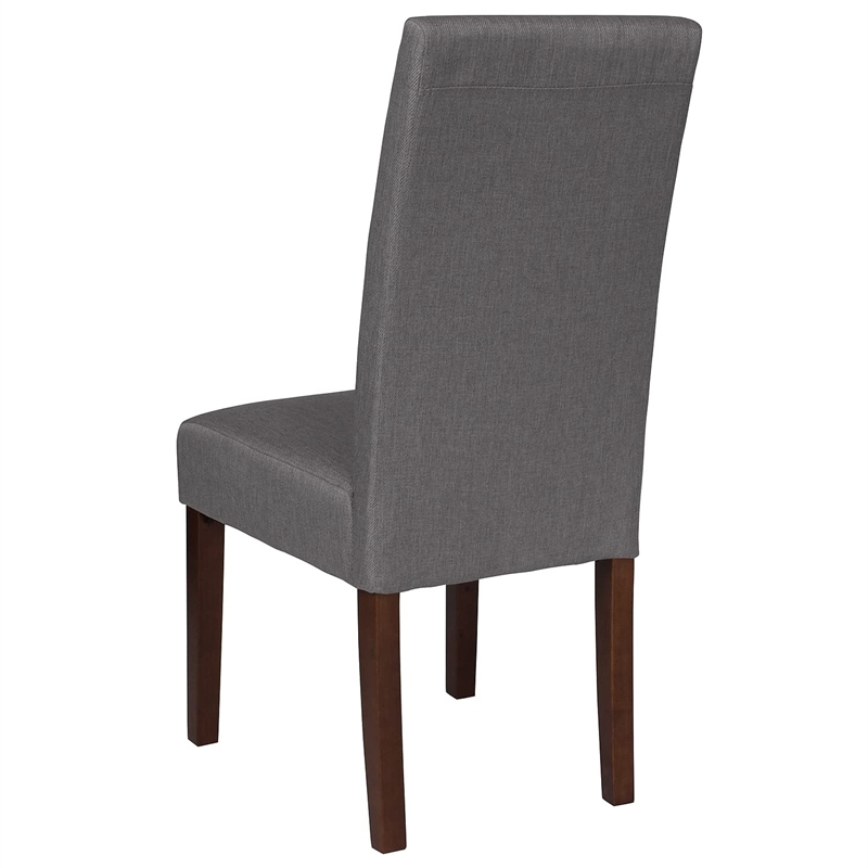 Flash Furniture Greenwich Fabric Parson Dining Side Chair in Light Gray