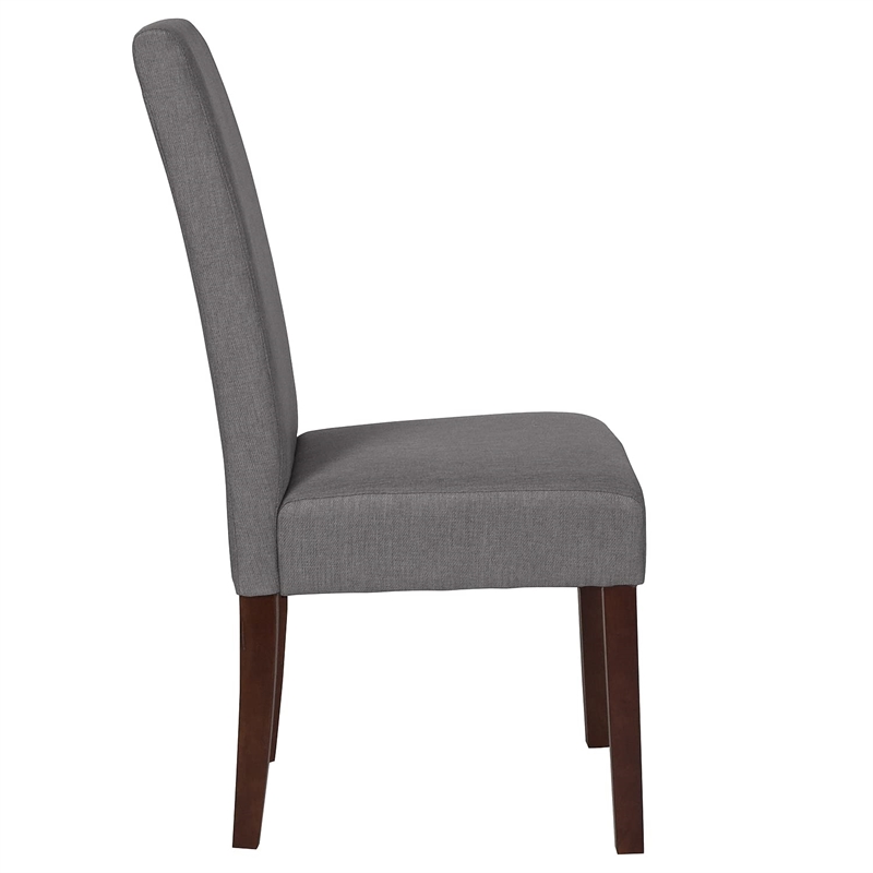 Flash Furniture Greenwich Fabric Parson Dining Side Chair in Light Gray