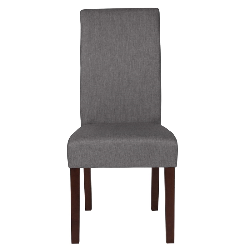Flash Furniture Greenwich Fabric Parson Dining Side Chair in Light Gray