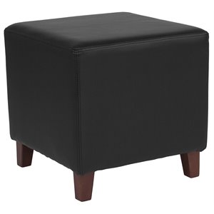 flash furniture ascalon leather ottoman in black