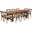 Flash Furniture 11 Piece Farm Dining Set in Antique Rustic