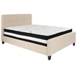 Flash Furniture Tribeca Tufted Full Platform Bed in Beige