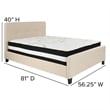 Flash Furniture Tribeca Tufted Full Platform Bed in Beige