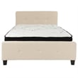 Flash Furniture Tribeca Tufted Full Platform Bed in Beige