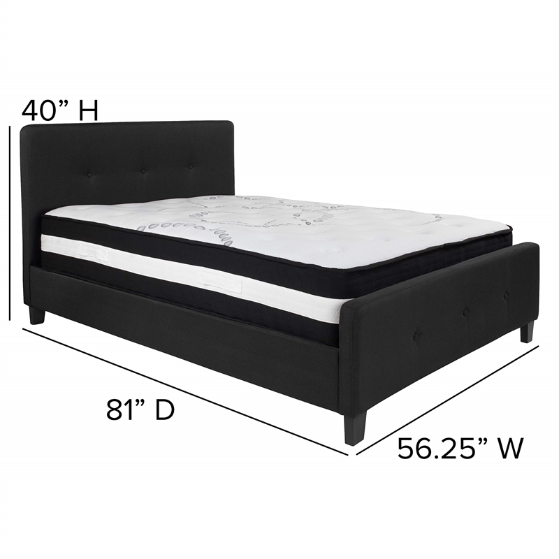 Flash Furniture Tribeca Tufted Full Platform Bed in Black