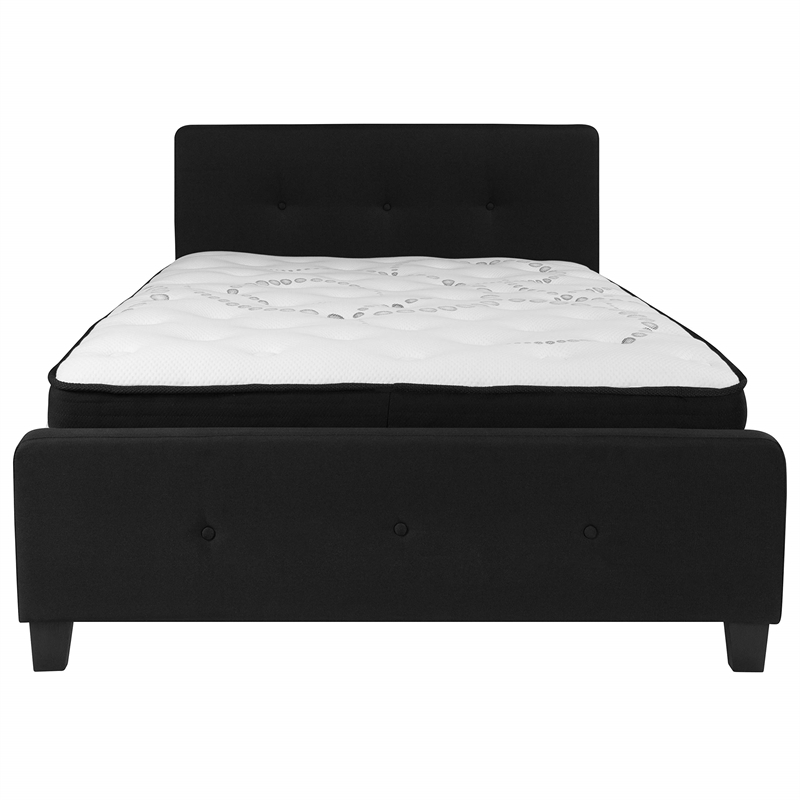 Flash Furniture Tribeca Tufted Full Platform Bed in Black